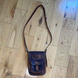 Brown Faux Leather Crossbody Bag